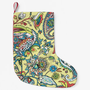 Paisley seamless pattern based on the traditional small christmas stocking