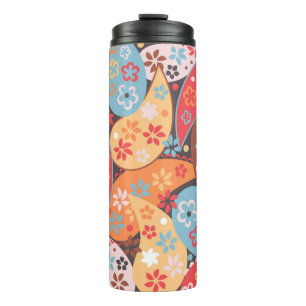 Paisley seamless pattern, colorful vintage hand dr thermal tumbler