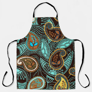 Paisley seamless pattern, jeans texture effect apron