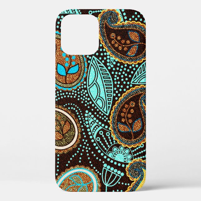 Paisley seamless pattern, jeans texture effect  Case-Mate iPhone case (Back)