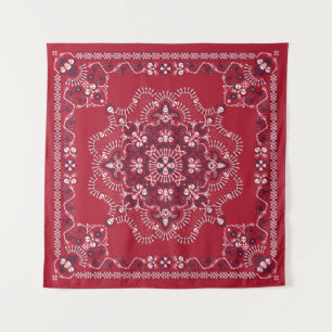 Paisley, skulls, bandanna, square design. tapestry