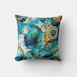 Paisley Steampunk Throw Pillow