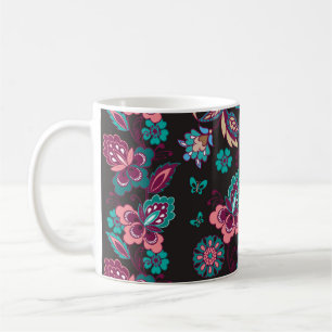 Paisley Stripe: Black Decorative Seamless Coffee Mug