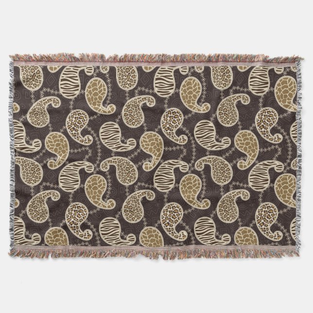 Paisley style background throw blanket (Front)