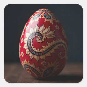 Paisley Swirl Easter Egg Square Sticker