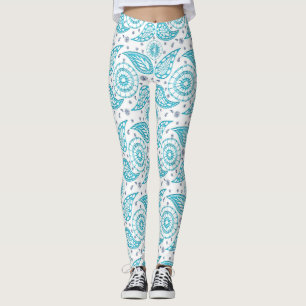 Paisley teal pattern. leggings