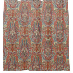 Paisley Terracotta Modern Vintage Kashmir Pattern Shower Curtain