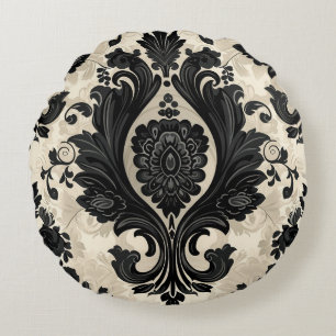 Paisley, Victorian, Gothic Round Cushion