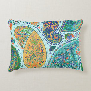 Paisley vintage floral motif ethnic seamless backg decorative cushion