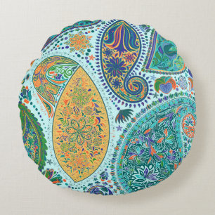 Paisley vintage floral motif ethnic seamless backg round cushion