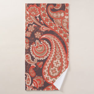 Paisley vintage seamless pattern. Fantastic flower Bath Towel