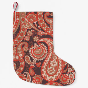 Paisley vintage seamless pattern. Fantastic flower Small Christmas Stocking