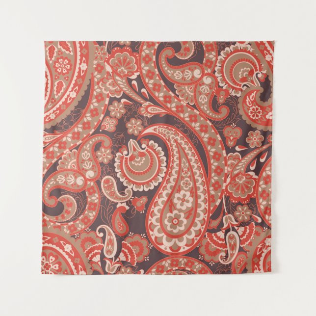 Paisley vintage seamless pattern. Fantastic flower Tapestry (Front)
