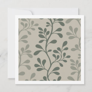 Paisley Waltz Green Silhouette Minimal Botanical Card