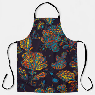 Paisley watercolor: floral pattern tile apron