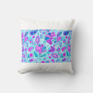 Paisley watercolor floral pattern tile: flowers, f cushion
