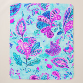 Paisley watercolor floral pattern tile: flowers, f sherpa blanket