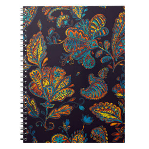 Paisley watercolor: floral pattern tile notebook