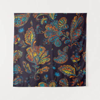 Paisley watercolor: floral pattern tile tapestry