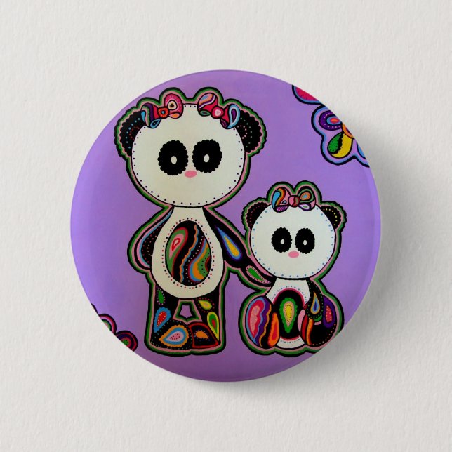 PAISLEYPANDAS 6 CM ROUND BADGE (Front)