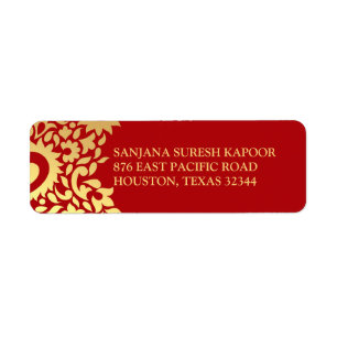 Paisleys Elegant Indian Return Address Label