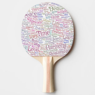 Paix Nuage de Mots Texte Motif Message Motif Ping Pong Paddle