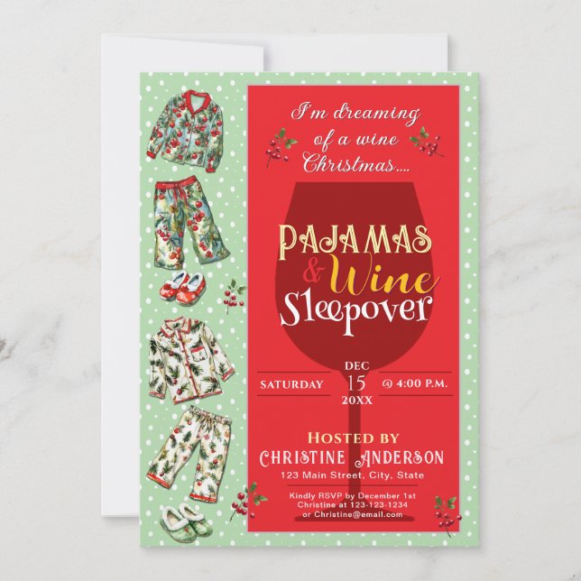 Pajama and Pancakes Party Invitation (Front)