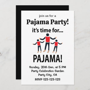 Pajama It's Time For Pajama Party Invitation