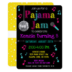Pajama Jam Party Invite - PJ Dance Party Invite