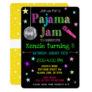 Pajama Jam Party Invite - PJ Dance Party Invite
