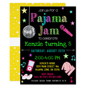 Pajama Jam Party Invite - PJ Dance Party Invite