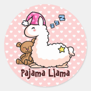 Pajama Llama Classic Round Sticker