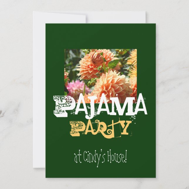 Pajama Party at Your Name House! Invitations (Front)