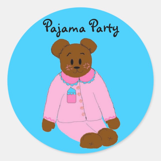 Pajama Party Classic Round Sticker (Front)