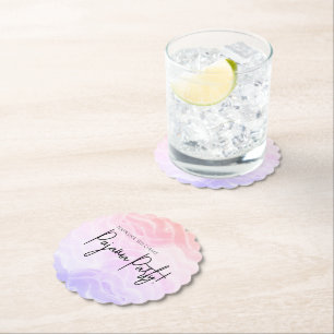 Pajama Party Colourful Pastel Elegant Paper Coaster