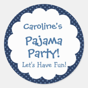 Pajama Party Cute Polka Dot Pattern Party Favour Classic Round Sticker