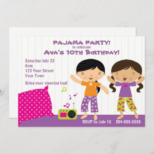 Pajama Party for Girls Invitation