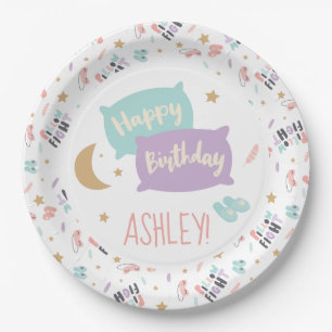 Pajama Party Girls Any Age Happy Birthday Party Paper Plate