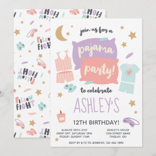 Pajama Party Girls Birthday Party, Any Age Invitation