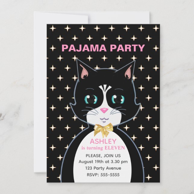  Pajama Party  Invitation (Front)