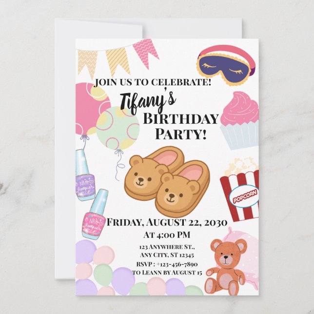 Pajama Party Invitation (Front)