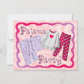 Pajama Party Invitation, Pink and Purple PJ's Invitation