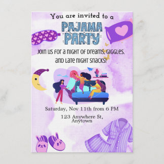 Pajama Party Invitation template