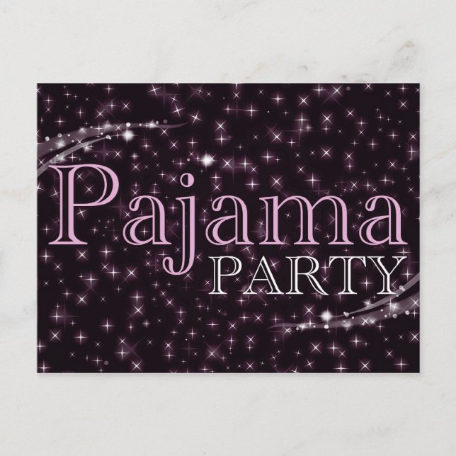 pajama party invitations : starshine (Front)