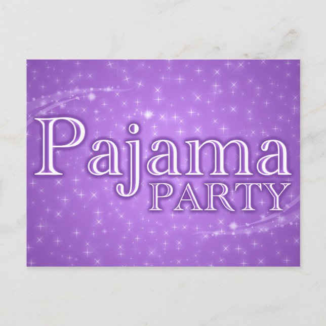 pajama party invitations : starshine (Front)