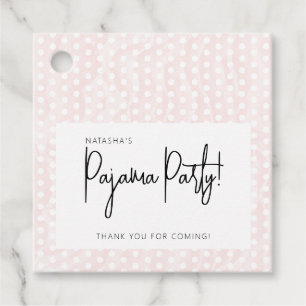 Pajama Party Polka Dots Soft Pink Favour Tags