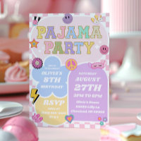 Pajama Party Preppy Varsity Patch Birthday Party