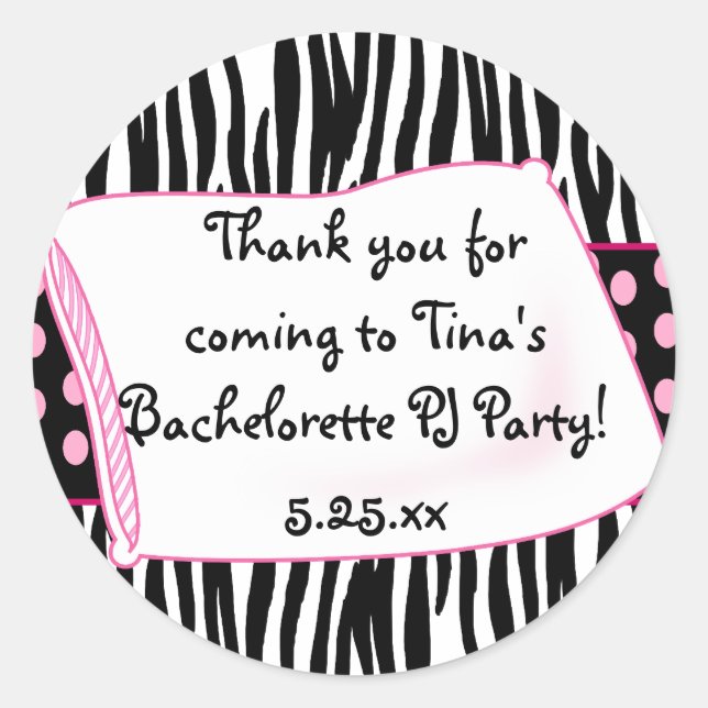 Pajama Party Round Pinks Sticker (Front)