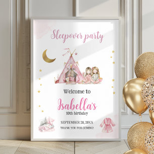 Pajama Party Sleepover Party Poster Welcome Sign