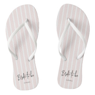 Pajama Party Stripes Chic Bride to be Pink Thongs